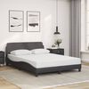 vidaXL Estructura de cama Dover cuero sint&eacute;tico gris 140x190 cm