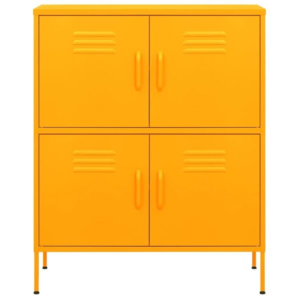 vidaXL Armario de almacenamiento acero amarillo mostaza 80x35x101,5 cm