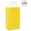 vidaXL Bolsas de papel con asas 50 uds amarillas 21x11x36 cm
