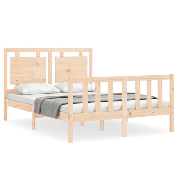 vidaXL Estructura de cama sin colch&oacute;n madera de pino maciza 120x200 cm