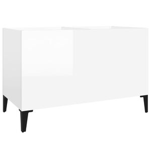 vidaXL Mueble discos madera contrachapada blanco brillo 74,5x38x48 cm