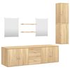 vidaXL Juego de muebles de ba&ntilde;o de 7 piezas en madera de roble de ingenier&iacute;a
