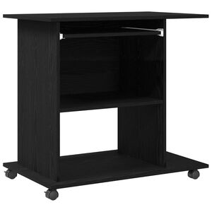 vidaXL Escritorio para ordenador de roble negro, 80x50x75 cm, madera de ingenier&iacute;a