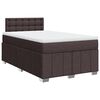 vidaXL Cama box spring con colch&oacute;n tela marr&oacute;n oscuro 120x200 cm
