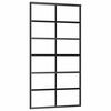 vidaXL Puerta corredera con herrajes negro 102x205 cm ESG vidrio