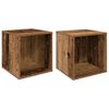 vidaXL Caja para &aacute;lbumes de vinilo 2 uds. Madera envejecida