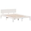 vidaXL Cama con estantería sin colchón madera maciza blanca 140x200 cm