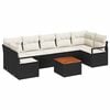 vidaXL Conjunto de sof&aacute;s de jard&iacute;n 8 uds. Negro rat&aacute;n sint&eacute;tico