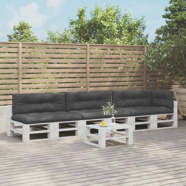 vidaXL Cojines para pal&eacute;s 7 piezas tela negro