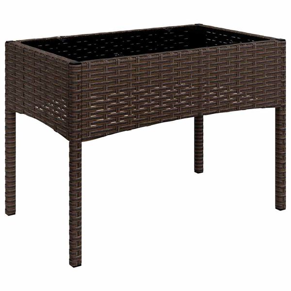 vidaXL Set muebles de jard&iacute;n 4 piezas y cojines rat&aacute;n sint&eacute;tico marr&oacute;n