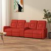 vidaXL Sillón de masaje reclinable 4 plazas con portavasos rojo tinto