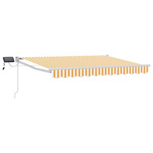 vidaXL Toldo manual retr&aacute;ctil con LEDs Amarillo y 3 x 2 m