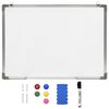 vidaXL Pizarra magn&eacute;tica de borrado en seco acero blanco 70x50 cm