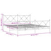 vidaXL Estructura cama sin colchón con estribo metal blanco 183x213 cm