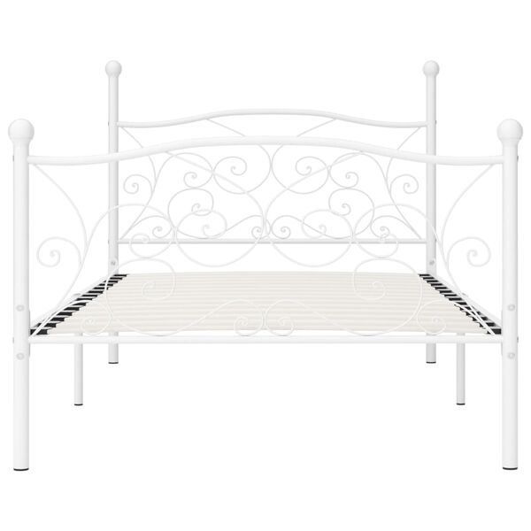 vidaXL Cama con somier sin colchón metal blanco 90x200 cm