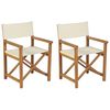 vidaXL Sillas de director plegables 2 uds madera maciza teca crema