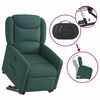 vidaXL Sill&oacute;n el&eacute;ctrico reclinable elevable de tela verde oscuro