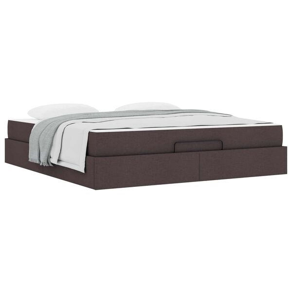 vidaXL Estructura de cama con colch&oacute;n con colch&oacute;n 2 pcs Canela tela