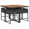 vidaXL Set de muebles jard&iacute;n 5 pzas con cojines rat&aacute;n sint&eacute;tico negro