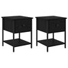 vidaXL Mesita de Noche 2 uds. Roble Negro 34 x 35,5 x 45 cm