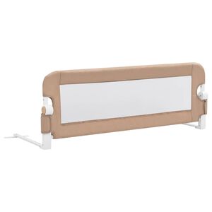 vidaXL Barandilla de seguridad cama de ni&ntilde;o poli&eacute;ster taupe 120x42 cm