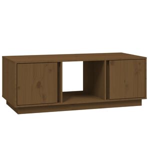 vidaXL Mesa de centro madera maciza de pino marrón miel 110x50x40 cm