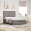 vidaXL Estructura de cama otomana colch&oacute;n tela gris pardo 140x190cm