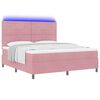 vidaXL Cama Box Spring LED con colch&oacute;n Rosa 180 x 200 cm tela