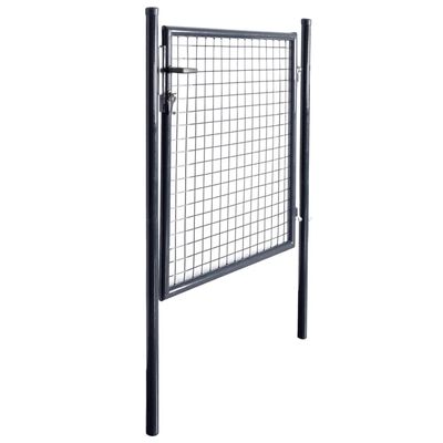 vidaXL Puerta de malla de jardín acero galvanizado gris 85,5x100 cm