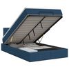 vidaXL Cama otomana con colch&oacute;n con cabecera Azul 120 x 200 cm Tela