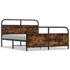 vidaXL Estructura de cama sin colch&oacute;n metal roble ahumado 150x200 cm