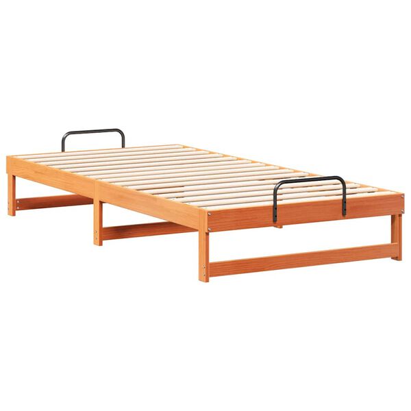 vidaXL Estructura de cama Marr&oacute;n 100 x 210 cm Madera de pino macizo