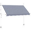 vidaXL Toldo manual retr&aacute;ctil 350 cm azul y blanco a rayas