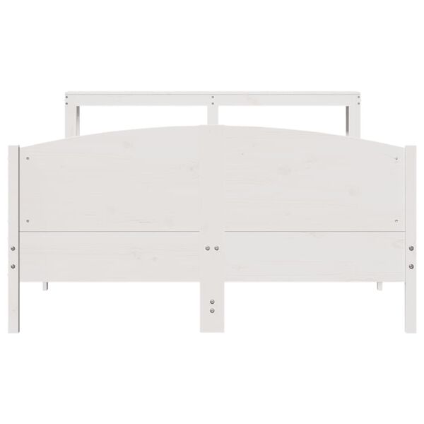 vidaXL Estructura de cama sin colch&oacute;n madera maciza blanca 120x190 cm
