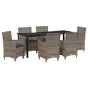 vidaXL Conjunto de Comedor de Jard&iacute;n 7 uds. Gris rat&aacute;n sint&eacute;tico