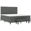 vidaXL Cama tipo Box Spring con colch&oacute;n Gris oscuro 180 x 200 cm tela