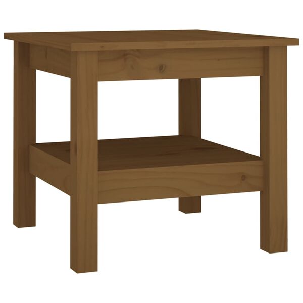 vidaXL Mesa de centro madera maciza de pino marr&oacute;n miel 45x45x40 cm