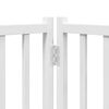 vidaXL Puerta de perros plegable 4 paneles madera abeto blanco 320 cm