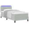 vidaXL Cama Box Spring LED con LED Gris Claro 80 x 200 cm Terciopelo