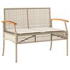 vidaXL Banco de jard&iacute;n con coj&iacute;n rat&aacute;n sint&eacute;tico beige y madera acacia