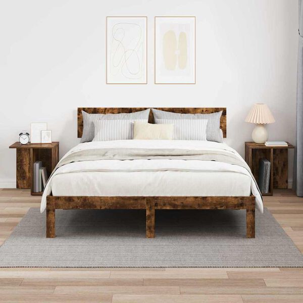 vidaXL Mesa Auxiliar 2 pcs Roble ahumado 37 x 32 x 40 cm