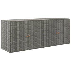 vidaXL Armario de almacenaje de jard&iacute;n rat&aacute;n PE gris 198x55,5x80 cm