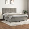 vidaXL Cama box spring con colch&oacute;n terciopelo gris claro 180x200 cm