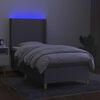 vidaXL Cama box spring colchón y luces LED tela gris claro 80x200 cm