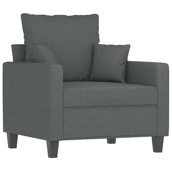vidaXL Sill&oacute;n de tela gris oscuro 60 cm