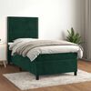 vidaXL Cama box spring con colch&oacute;n terciopelo verde oscuro 100x200 cm