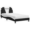 vidaXL Cama Viana con colch&oacute;n cuero sint&eacute;tico negro y blanco 100x200 cm