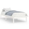 vidaXL Estructura de cama sin colch&oacute;n madera maciza blanco 100x200 cm