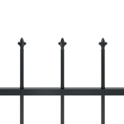 vidaXL Valla de jardín con puntas de lanza acero negro 5,1x1,5 m
