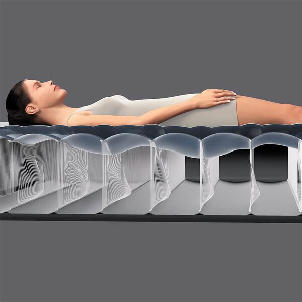 Intex Cama de matrimonio inflable PremAire blanco y gris 152x203x46cm